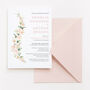 Wedding Invitation Pink And White Rose, thumbnail 4 of 6