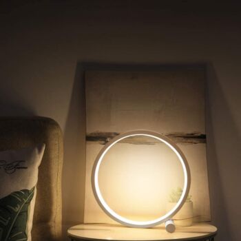 White Round Usb Modern Night Light Table Lamp, 5 of 7