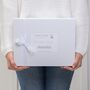 Personalised Trixie Rosy Rabbit Organic Cotton Fleece Blanket, thumbnail 5 of 6