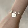 Engraved Memorial Paper Clip Bracelet, Large Heart And Robin, thumbnail 1 of 5