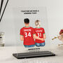Personalised 'Winning Team” Football Couple Acrylic Plaque, thumbnail 1 of 8