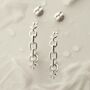 Sterling Silver Simple Chain Hoop Stud Earrings, thumbnail 5 of 6