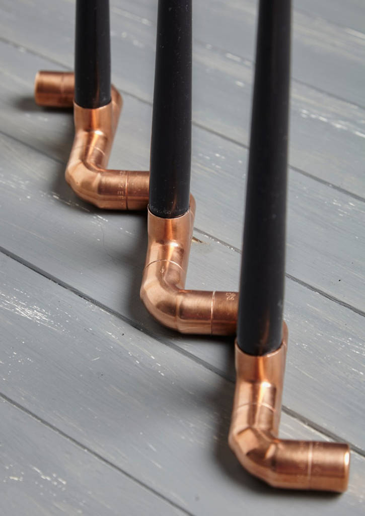 Industrial Copper Pipe Zig Zag Candle Holder By Lime Lace