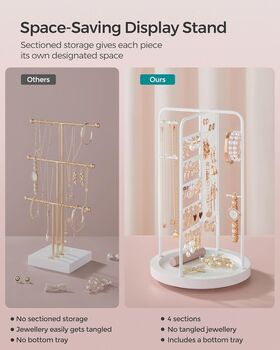 Rotating Jewellery Stand Four Section Organiser, 5 of 7