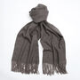 Dark Grey Tassel Heavyweight Scarf, thumbnail 2 of 6