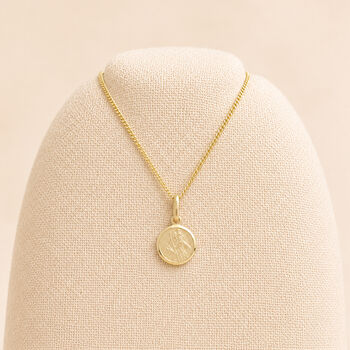 Tiny Personalised Gold Plated Sterling Silver St Christopher Pendant Necklace, 3 of 7