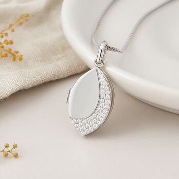 Personalised Sterling Silver Marquise Locket, 2 of 10