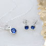 Sterling Silver Birthstone Necklace And Earring Set, thumbnail 3 of 12