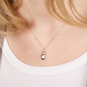 Personalised Chafer Beetle Necklace Sterling Silver, 2 of 8