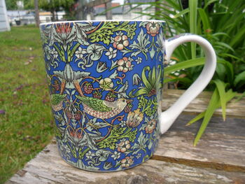 Jumbo Mug In William Morris Blue Strawberry Thief Design, 8 of 8