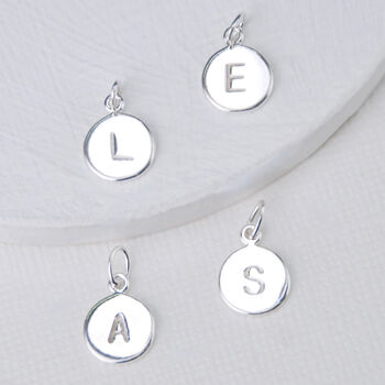 Sterling Silver Initial Letter Disc Charms, 4 of 4