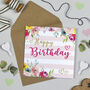 Superstar Pink Floral Birthday Card, thumbnail 1 of 5
