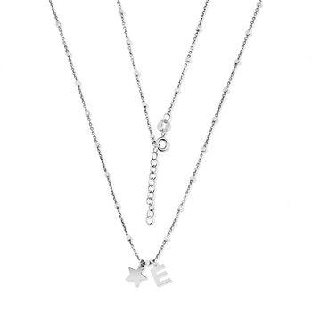 Sterling Silver Initial Star Charm Necklace, 8 of 9