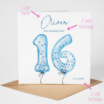 Personalised 16th Birthday Card, 2 of 3