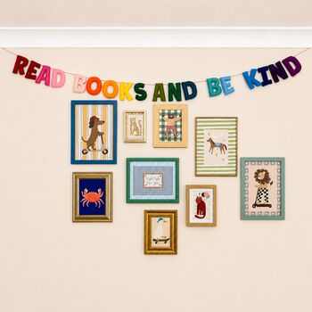 Read Books And Be Kind Rainbow Felt Decorative Garland, 3 of 3