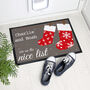 Personalised Festive Stockings Christmas Indoor Doormat, thumbnail 1 of 4