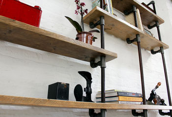 Nathan Reclaimed Timber And Pipe Industrial Shelves, 3 of 5