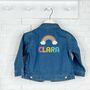 Rainbow Personalised Denim Jacket For Girls, thumbnail 1 of 3