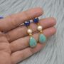 Blue Jade Pearl Amazonite Silver Earrings, thumbnail 5 of 8