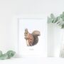 Personalised Squirrel Watercolour Art Print, thumbnail 6 of 6