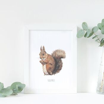 Personalised Squirrel Watercolour Art Print, 6 of 6