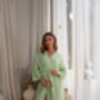 Sage Green Muslin 100% Cotton Robe, thumbnail 2 of 8