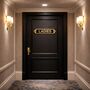 Classic Brass Ladies Toilet Door Plaque With Black Finish, thumbnail 5 of 5