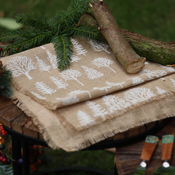 Country Forest Jute Christmas Table Runner, 6 of 7