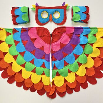 Rainbow Felt Bird Costume For Children And Adults, 9 of 9