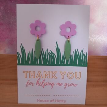 Daisy Dangle Earring Thank You Gift Card, 4 of 4