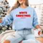 White Christmas Jumper In Light Blue, thumbnail 1 of 12