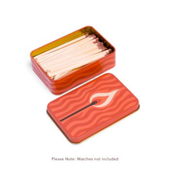 Match Tin Storage Box Candle Orange Home Accessory Matches | Flicker, 4 of 6