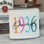 Personalised Birth Year 90th Birthday Hip Flask, thumbnail 1 of 3