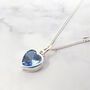 Mini Heart Blue Topaz December Birthstone Necklace, thumbnail 1 of 4