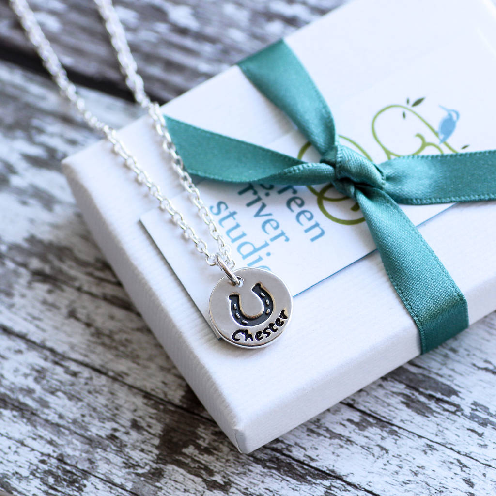 Personalised Horseshoe Necklace By Green River Studio