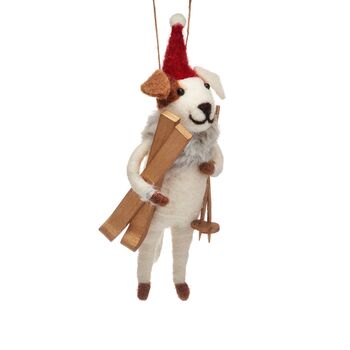 Dog With Skis Hanging Decoration, 2 of 2