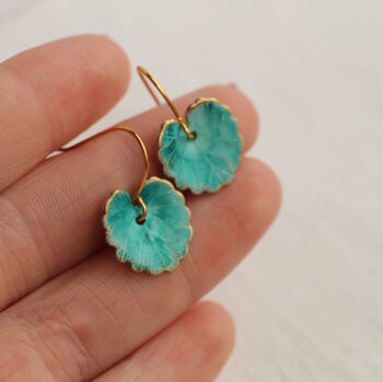 Turquoise Leaf Earrings, 3 of 11