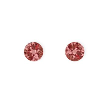 Mini Round Stud Earrings In Rose Gold Sparkle, 3 of 4