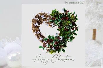 25 Holly Wreath White Butterfly Christmas Stickers, 8 of 8