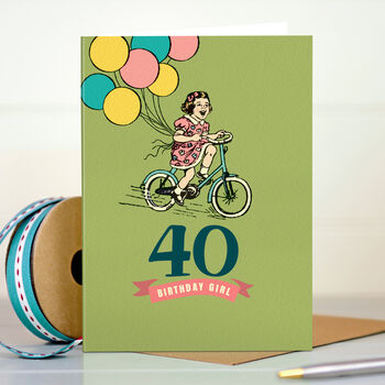 ‘40 Birthday Girl’ 40th Milestone Birthday Card, 3 of 4