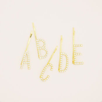 Crystal And Gold Alphabet Hair Slide, 4 of 4