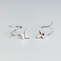 Sterling Silver Crystal Butterfly Spiral Hoop Earrings, thumbnail 1 of 5