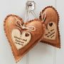 3rd Wedding Anniversary Leather Heart With Oak Message, thumbnail 3 of 10