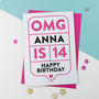Omg 14th Birthday Card Personalised, thumbnail 2 of 3