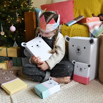 Polar Bear Family Recyclable Wrapping Paper Kit, 9 of 11