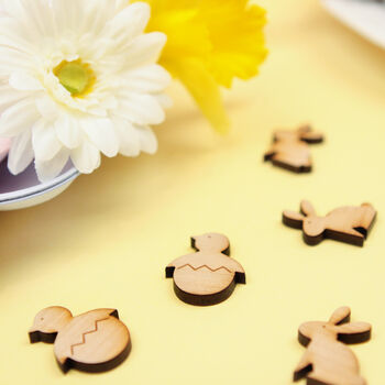 Easter Bunny And Chick Wooden Table Confetti, 3 of 4