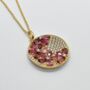 Pink Tourmaline 18k Gold Plated Blossom Necklace, thumbnail 1 of 3