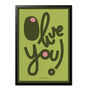Retro Illustrated Olive You Print, Food Art Illustration, Nostalgic Colourful Foodie Stylised Home Décor, A5 A4 A3 A2 A1, thumbnail 3 of 4