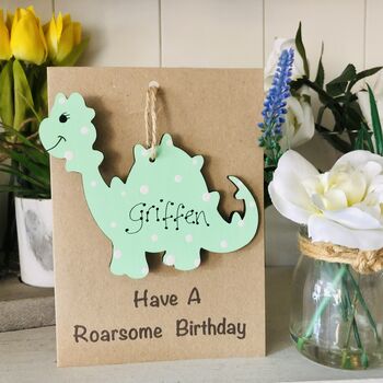 Personalised Dinosaur Keepsake Birthday Card, 6 of 6