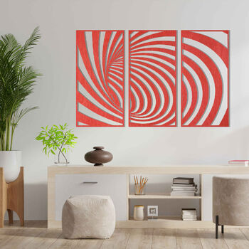 3D Wooden Spiral Art Optical Illusion For Walls, 9 of 11